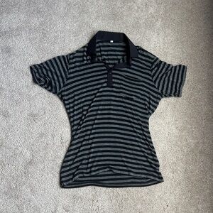 Men’s State & Liberty Striped Black and Gray Polo